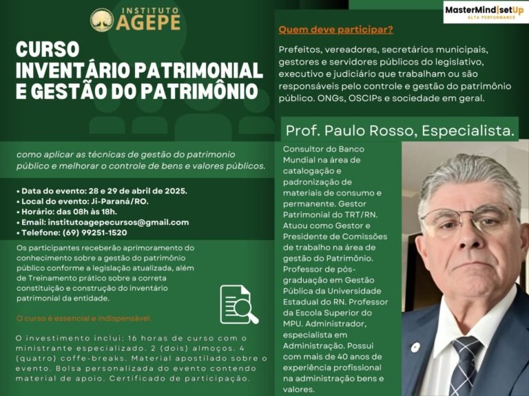INVENTÁRIO PATRIMONIAL E GESTÃO DO PATRIMÔNIO
