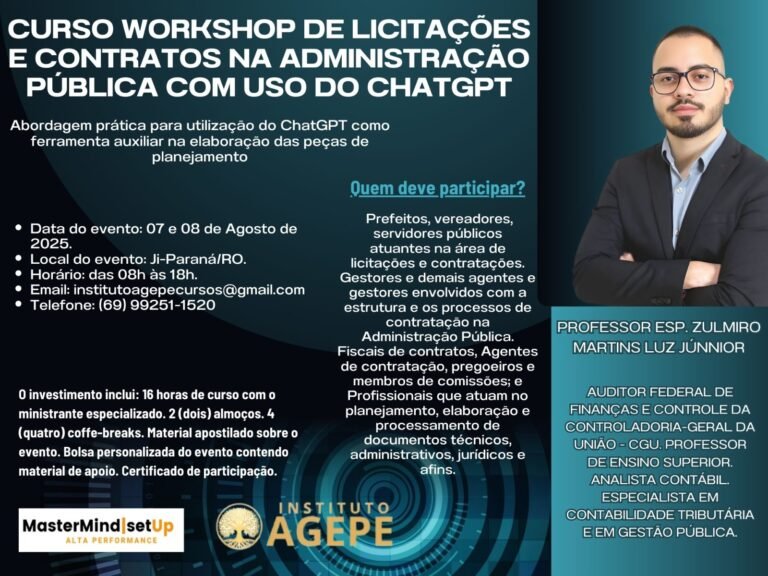 Workshop sobre Licitações e Contratos na Administração Pública com Uso do ChatGPT